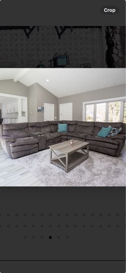 Large Gray Sectional Recliner Sofa