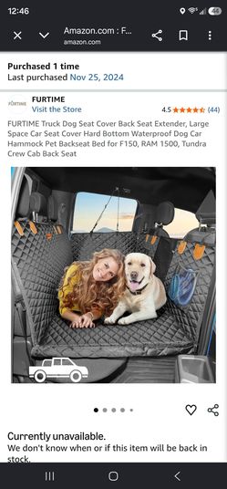 NEW Backseat protector for truck backseat with hard platform black