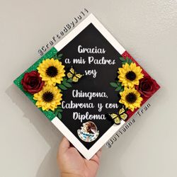 2026 Custom Personalize Graduation Cap Topper + Permanent Cap Design