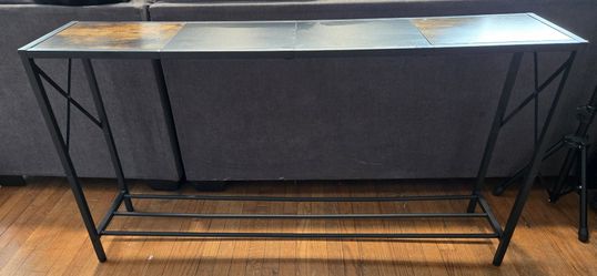 Narrow Console Table behind Couch