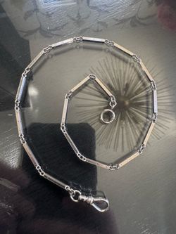 14k Antique white gold watch chain / bracelet/ necklace