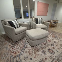 Chair and Ottoman Set W/ Pillows