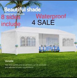 10×30 FT White Party Tent, Waterproof Outdoor Wedding Canopy with Removable Sidewalls