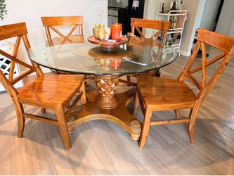 Pottery Barn “Aaron” X Back Wood Dining Chairs