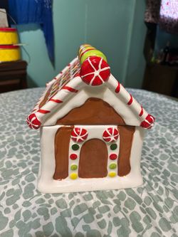 Ceramic Gingerbread House Cookie Jar