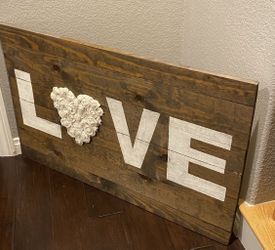 Solid Wood Love Sign
