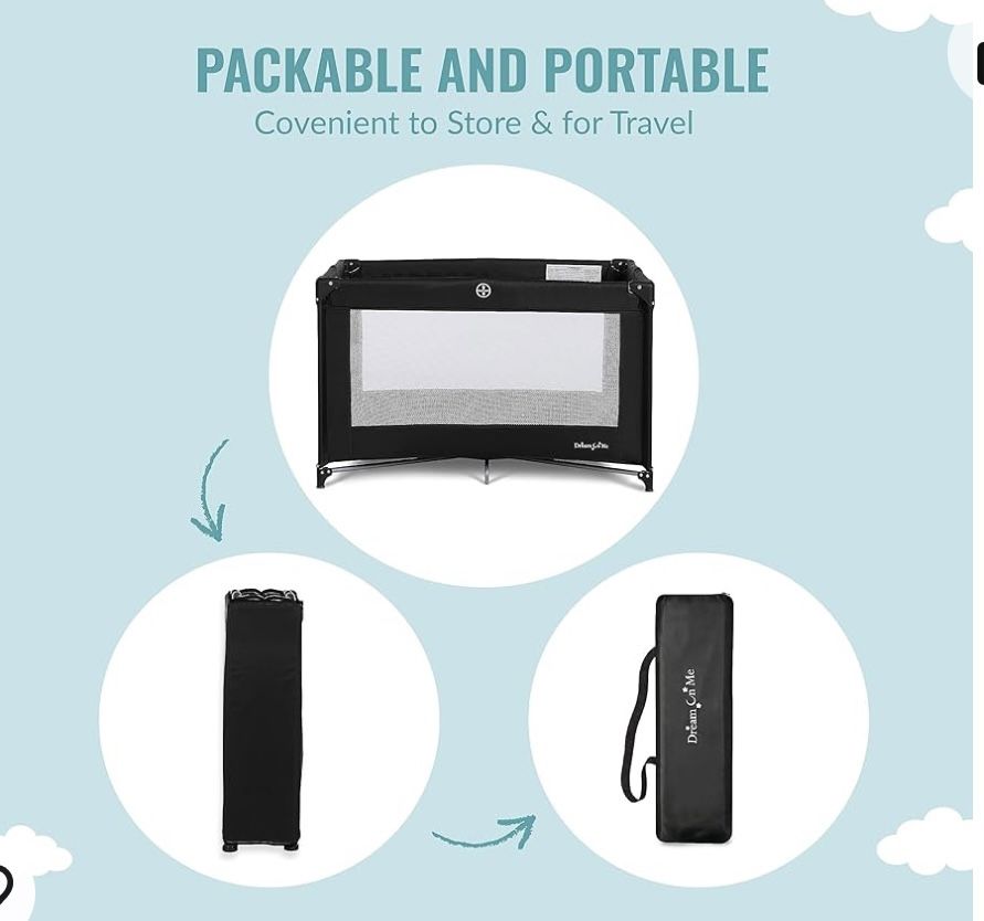 Foldable, Portable Crib, Pack And Go 