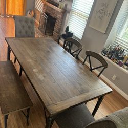 Ashley- Tripton Rectangular Dining Room Table in Medium + Chairs/Bench