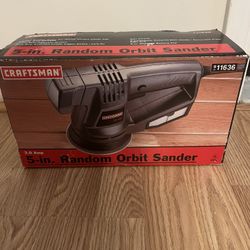 BRAND NEW SANDER. 🪵🪵.  CRAFTSMAN 5 INCH RANDIM ORBIT SANDER.  BUILT IN DUST BAG.  WAS $69.99!!   SALE ONLY $30 🔥🔥🔥