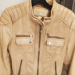 MICHAEL Michael Kors  100 Percent Leather Camel ColorJacket. 