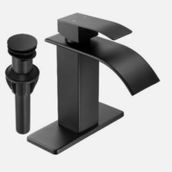Fransiton Black Waterfall Bathroom Faucet Lavatory Single Handle 1 or 3 Hole...