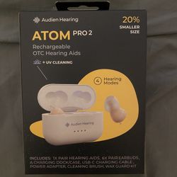 Audien Hearing Atom Pro 2 Rechargeable OTC Hearing Aids