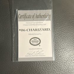 1999 23kt Gold Plated Charizard 