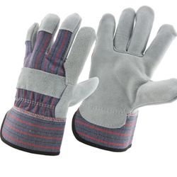 Cow Split Leather Palm, Safety Cuff Gloves - NEVER USED! (Or, 2 for $15!) Great for Gardening!