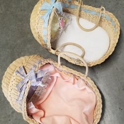 American Girl Bitty Baby Doll Wicker Bed 