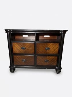 Dark Wood 4-Drawer Wardrobe / Media Chest