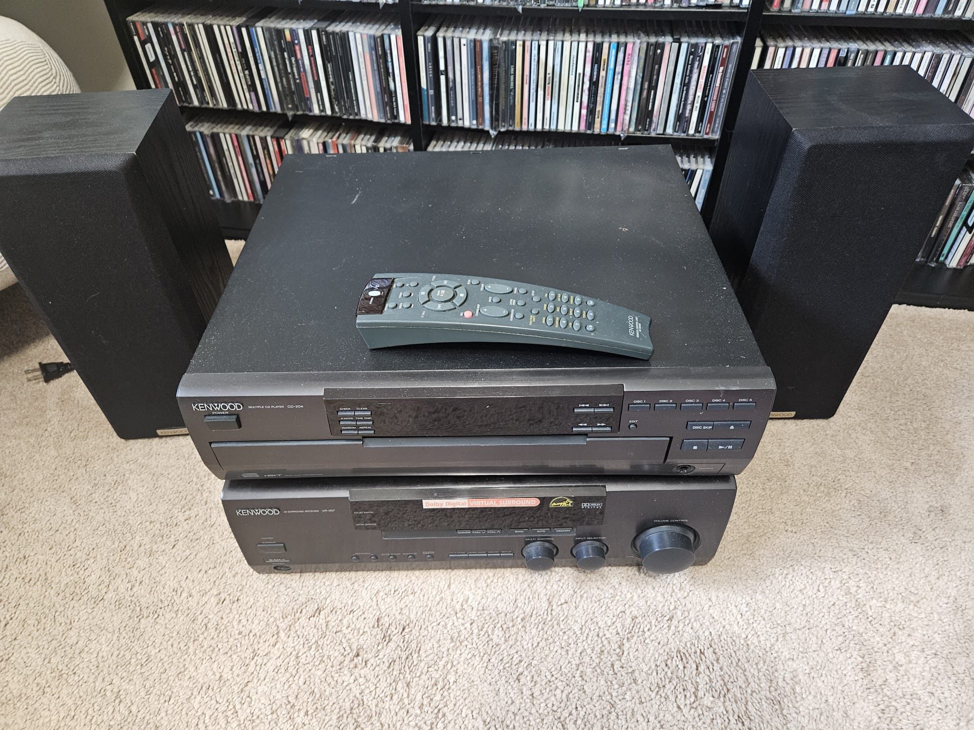 Vintage Kenwood AV Receiver and Multiple (5) CD player