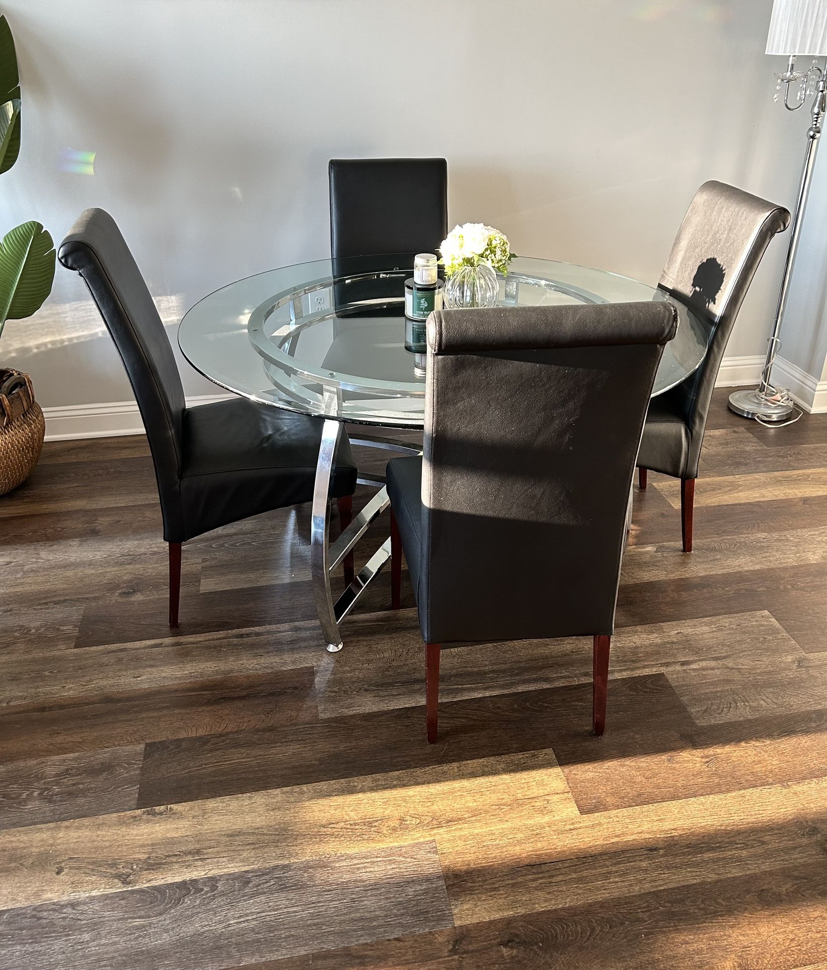 6 piece glass Dining Table Set