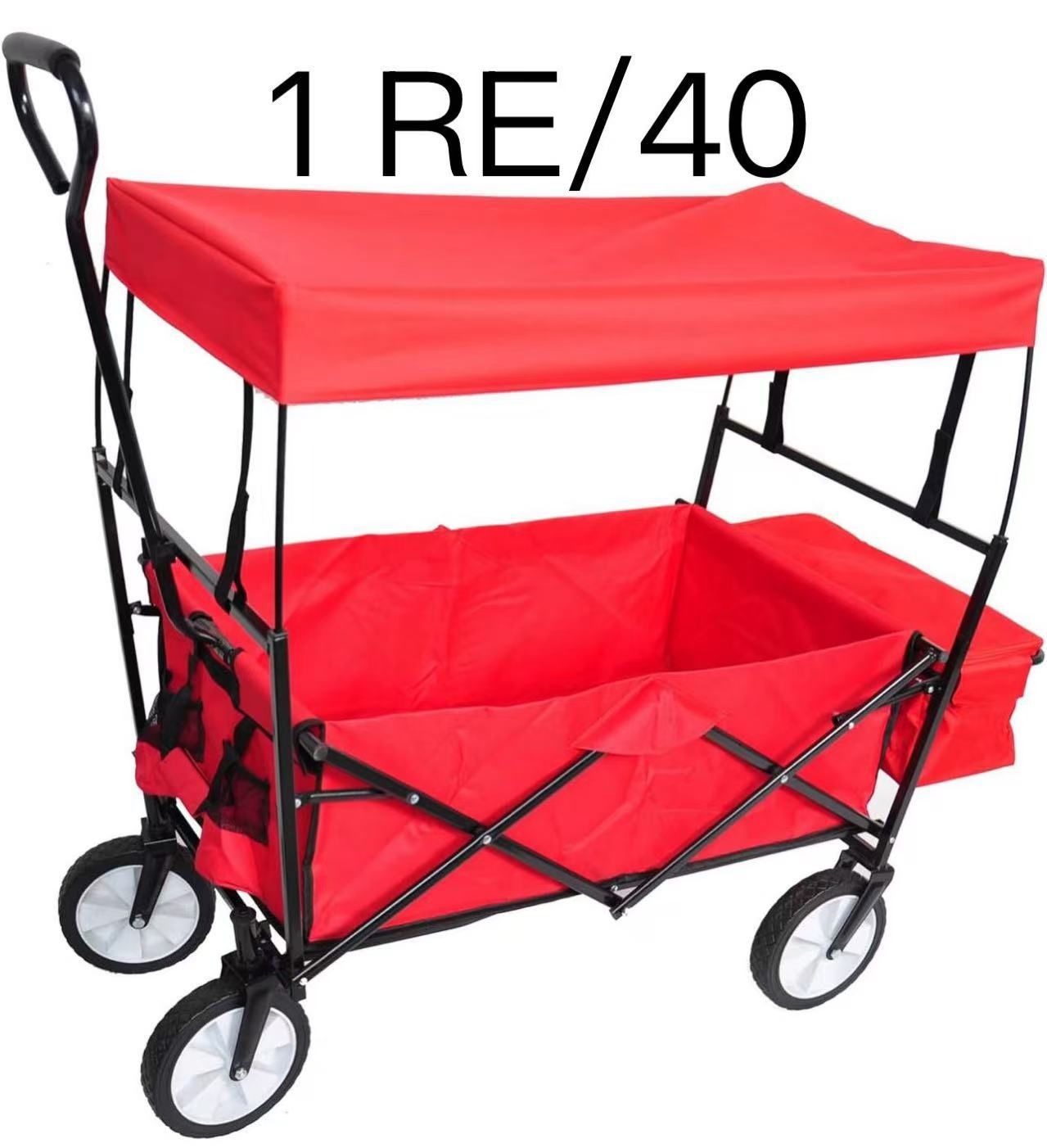 Folding Utility Beach Wagon Cart for Kids,Collapsible Wagon with Removable Canopy $50