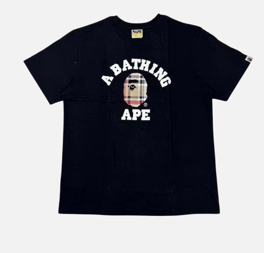 Bape Check College Tee 'Black'