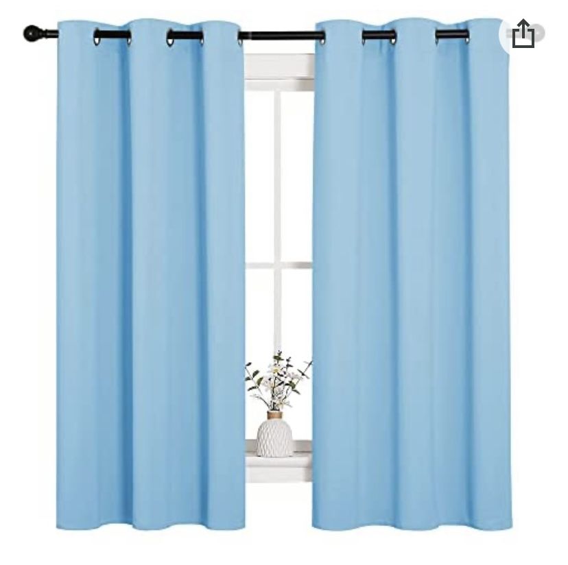 Ocean Blue Thermal Insulated Blackout Curtains