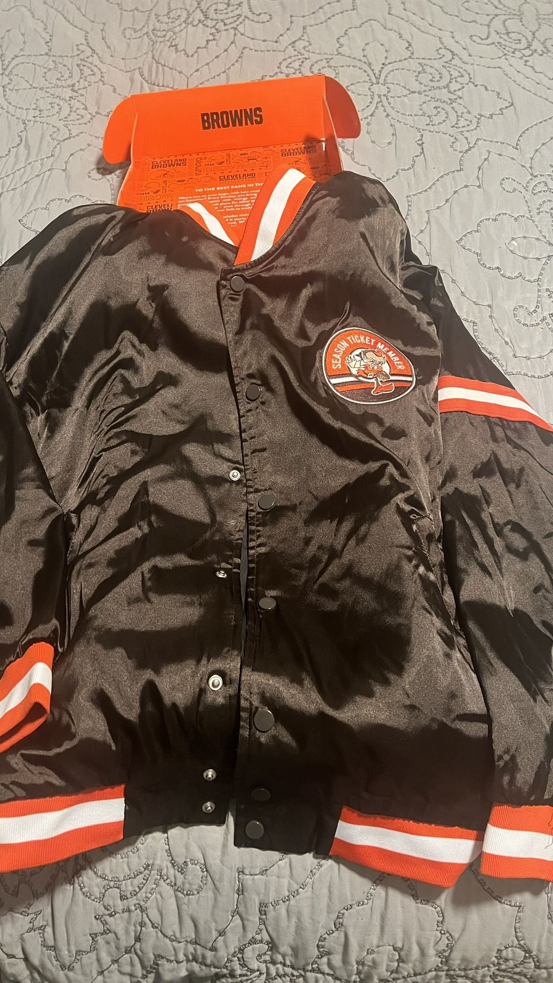 Season Ticket Cleveland Browns Satin Jacket 