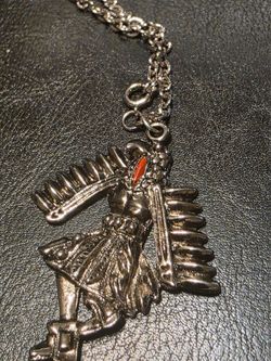 Silver-Tone Dancer Figure Pendant Necklace
