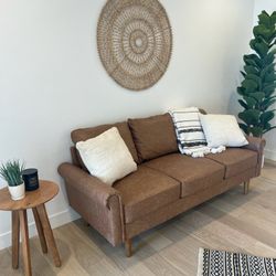 Faux Leather Cognac Sofa