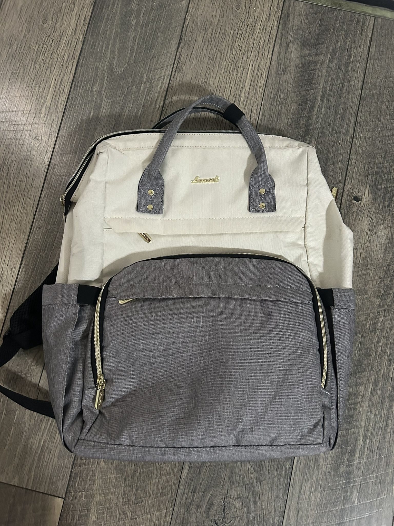 LOVEVOOK Laptop Backpack for Women Business Travel Cream/Gray 17"