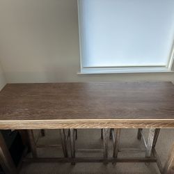 Console Bar/Table With 3 Bar Stools 