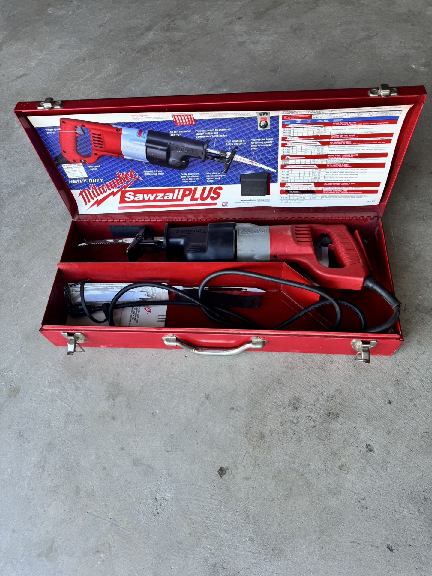 Milwaukee Sawzall Plus With Power cord