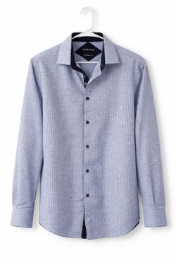 Silver Stone Men’s Shirt L Modern Fit Blue Pattern Button Up