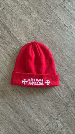 Red Chrome Heart Beanie