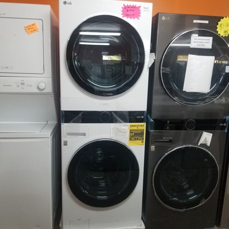 Lg Electric Stackable Washer And Dryer Set White for Sale in