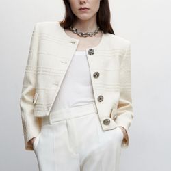 Mango Cream Elegant Jacket 