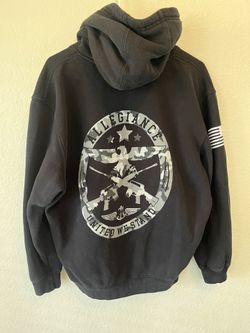 Allegiance Patriotic Seal Pullover Black Hoodie USA Men’s Size Large