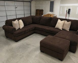 Large brown sectional