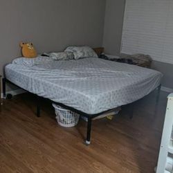 King size bed frame with mattress