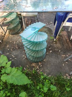 Vintage 70 Mid Century Helix Spiral Stacked Lucite Glass Stand For Table Or Art Stand
