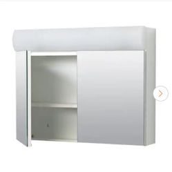 Zenna Home 23.25 in. W x 18.63 in. H Lighted Frameless White Surface-Mount Medicine Cabinet with Mirror 