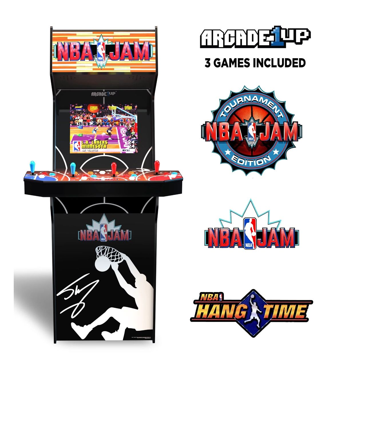 Arcade1Up - NBA JAM™: SHAQ EDITION With Riser and Lit Marquee, Arcade Game Machine