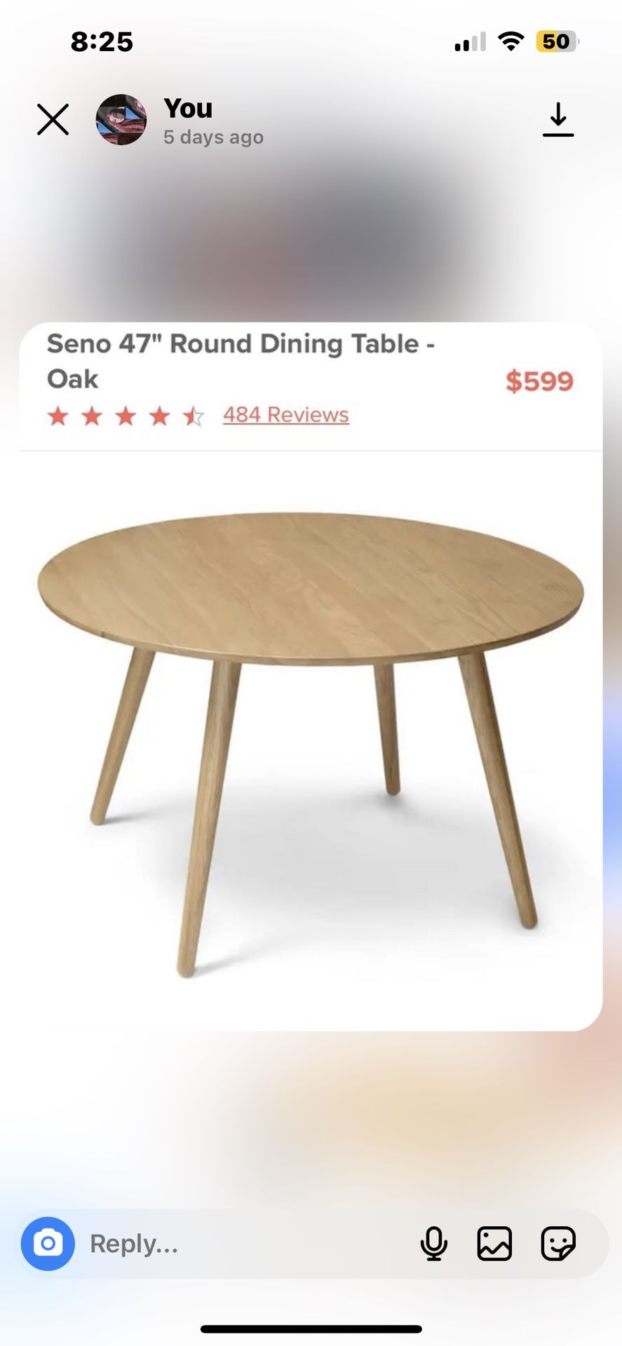 Oak Round Table