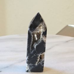 3.3" Approximately Sparkling Druzy Sphalerite Tower Quartz Crystal 