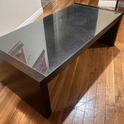 Glass top coffee table