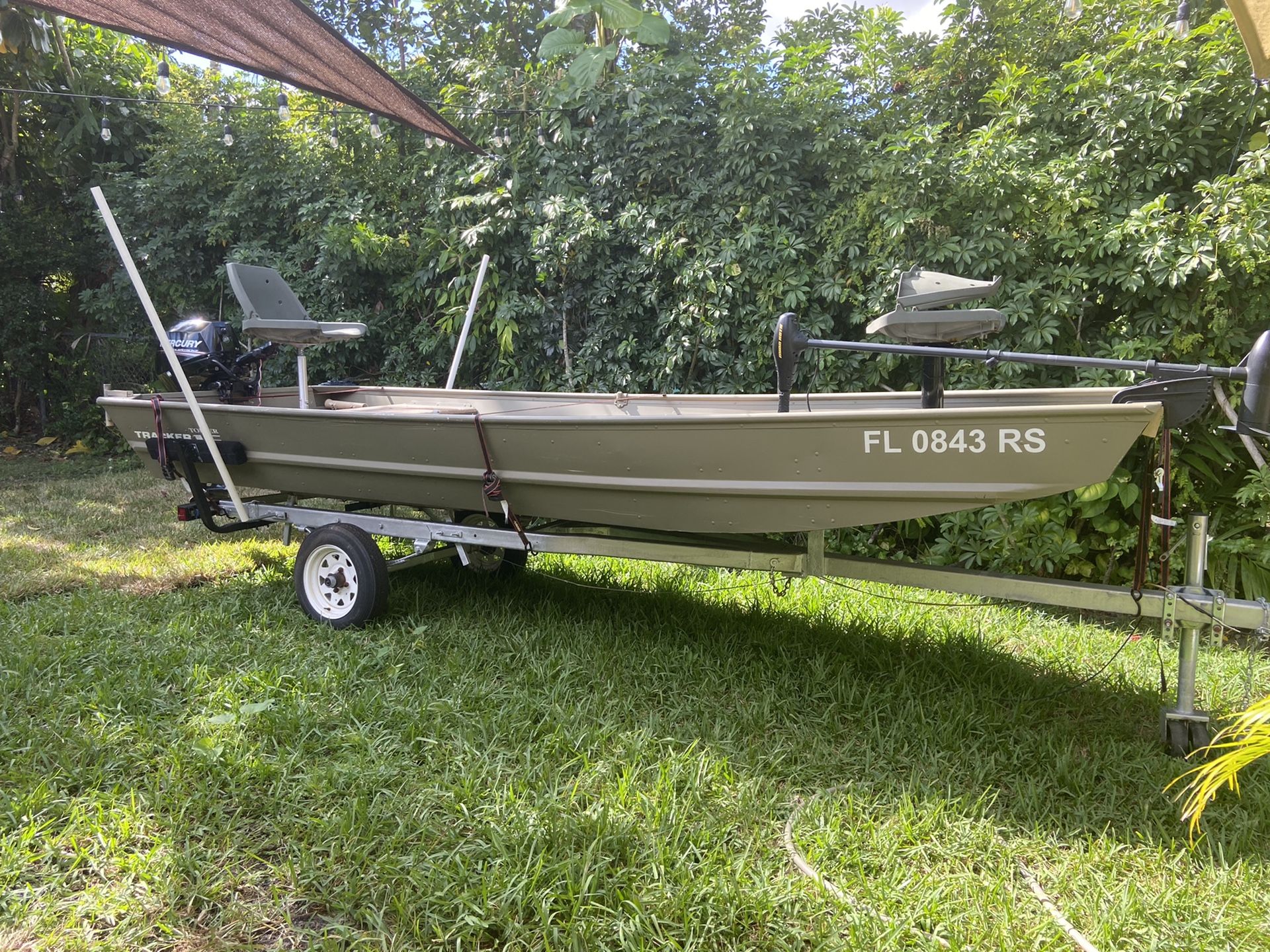 2018 Jon boat tracker 15 with 2018 mercury 15hp