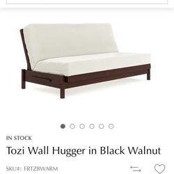 Tozi Wall Hugger Sofabed Futon W/ organic cotton futon mattress