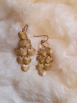 Gold Chandelier Disc Drop Earrings