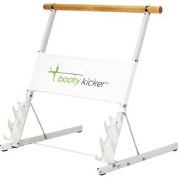 Booty Kicker – Home Fitness Exercise Barre, Folds Flat, Portable, Storable, Strong Angular Design for Pushing, Pulling, Balance & Ballet Exercises, wo