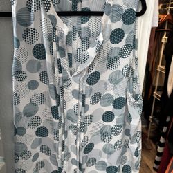 Work Blouse - White/Green 2XL