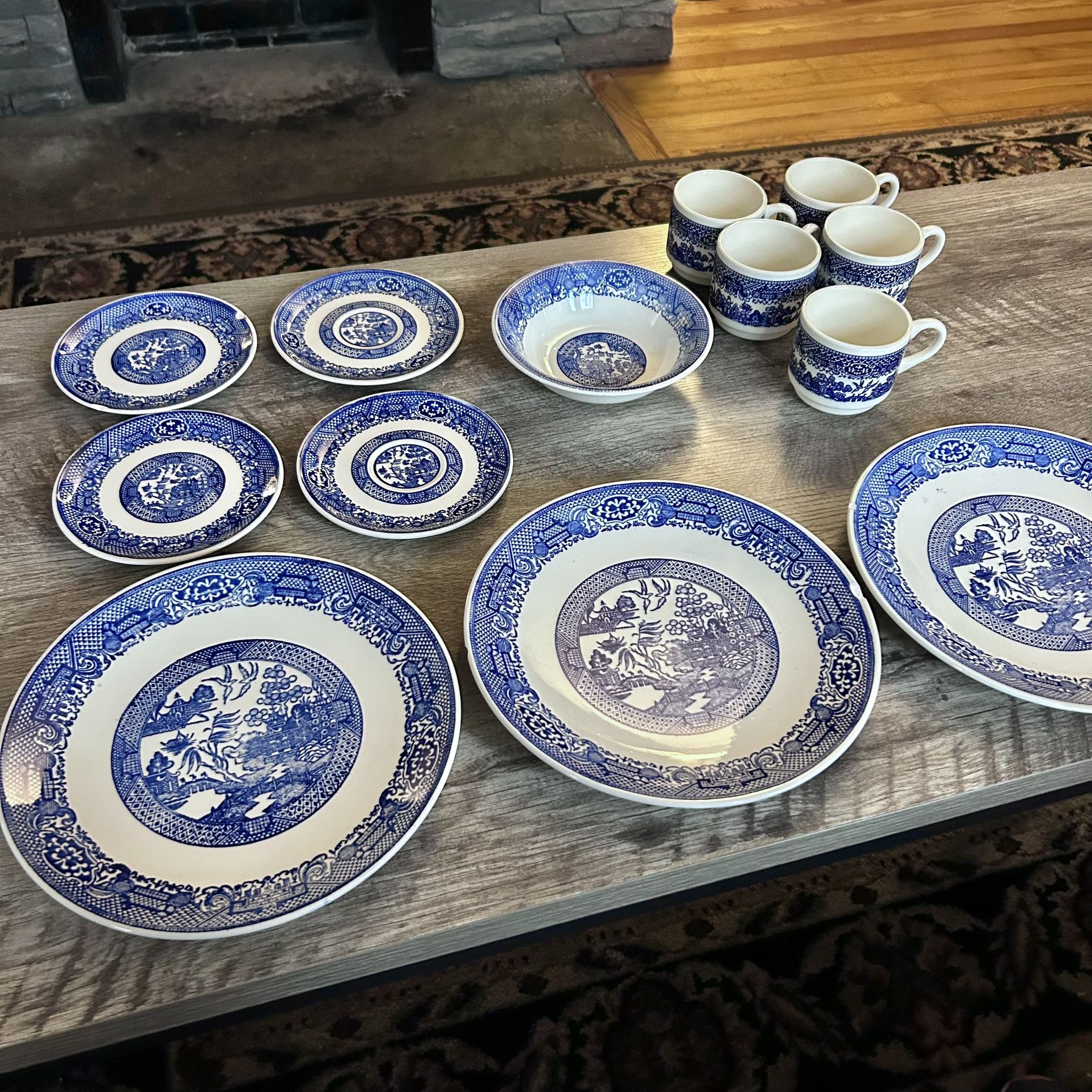 Chinoiserie Blue & White China Set 